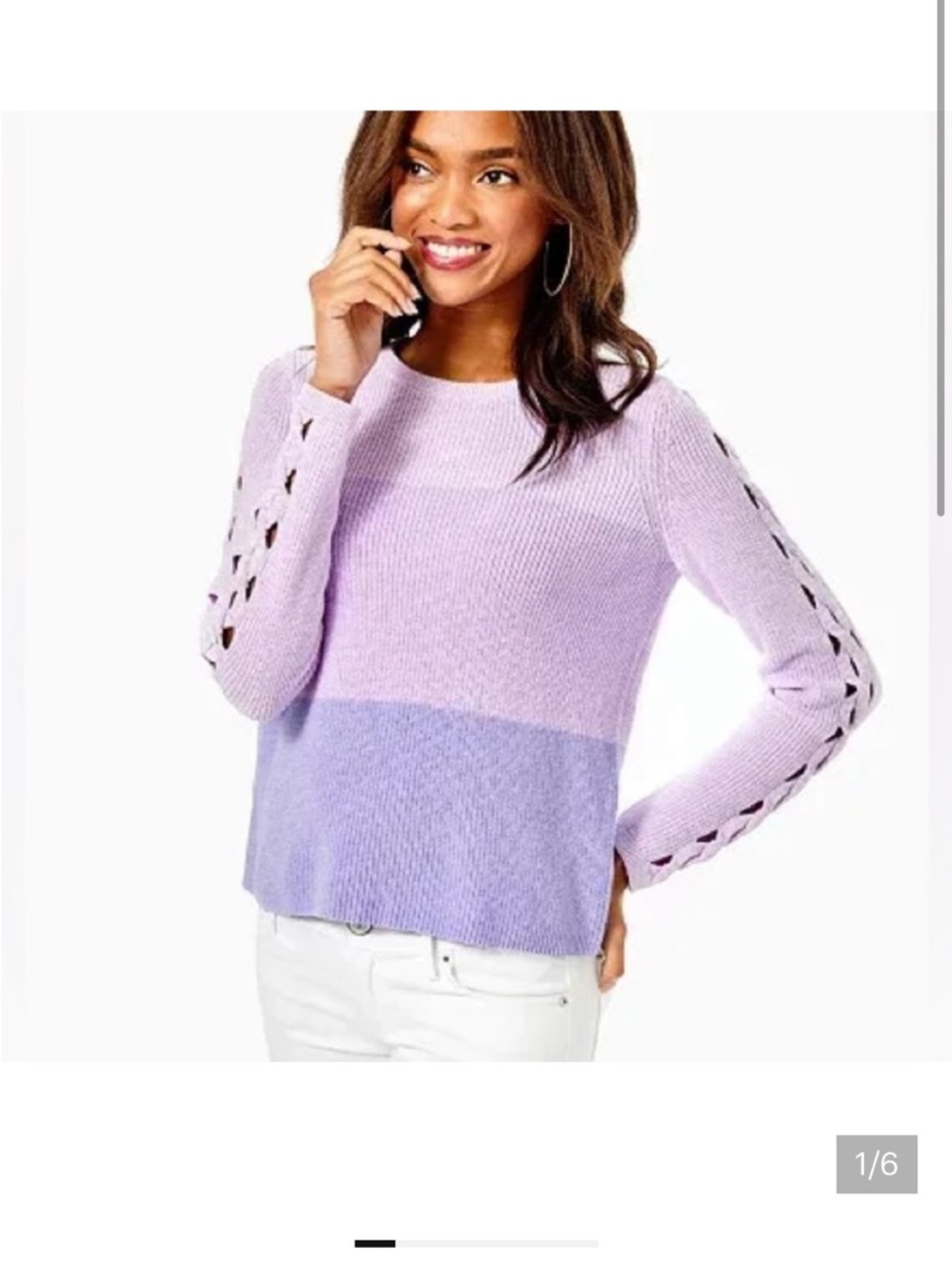 Lilly Pulitzer Lavender & Lilac Colorblock Knit Sweater